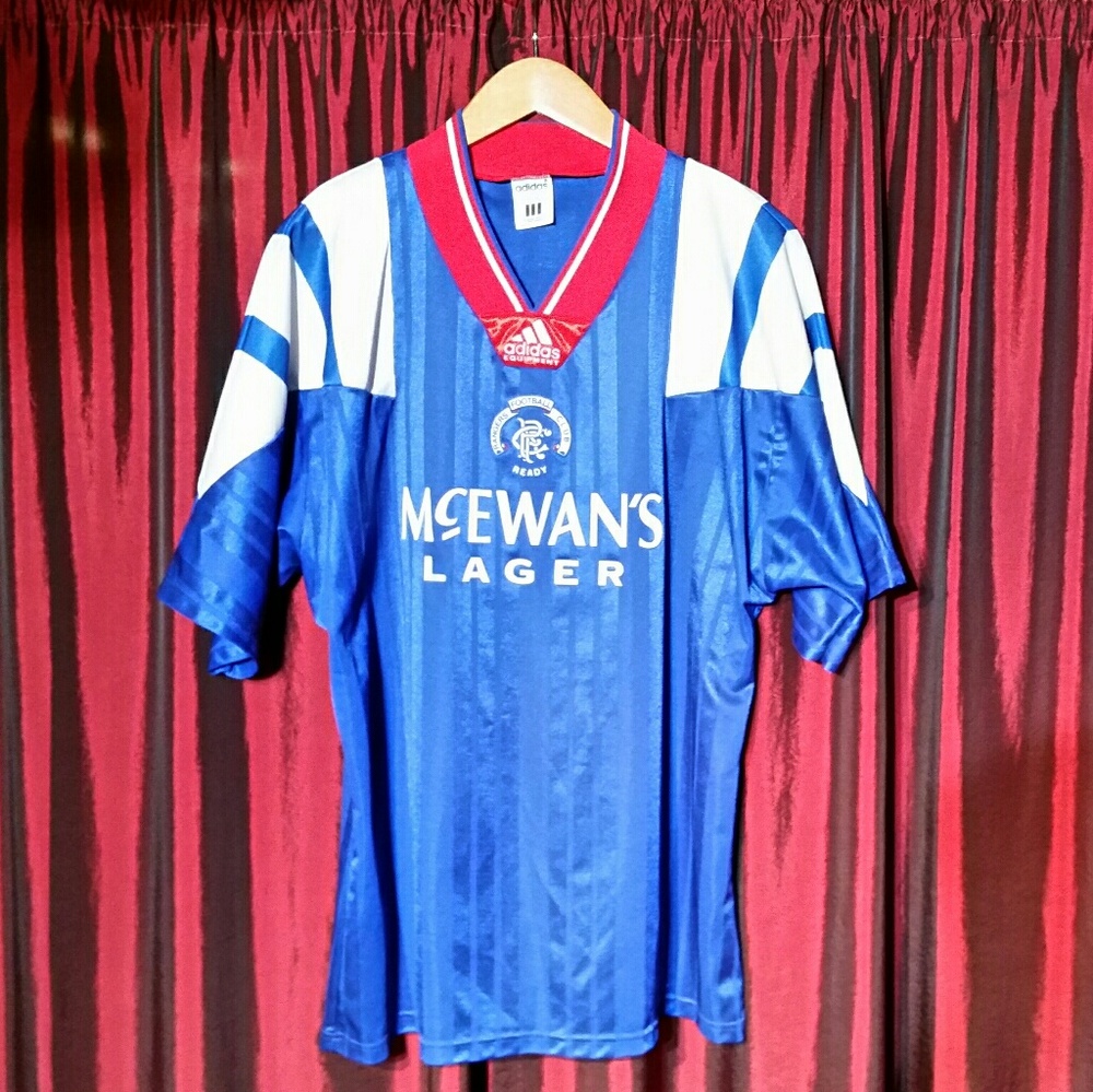 1992 Pieter Huistra Adidas Glasgow Rangers Jersey